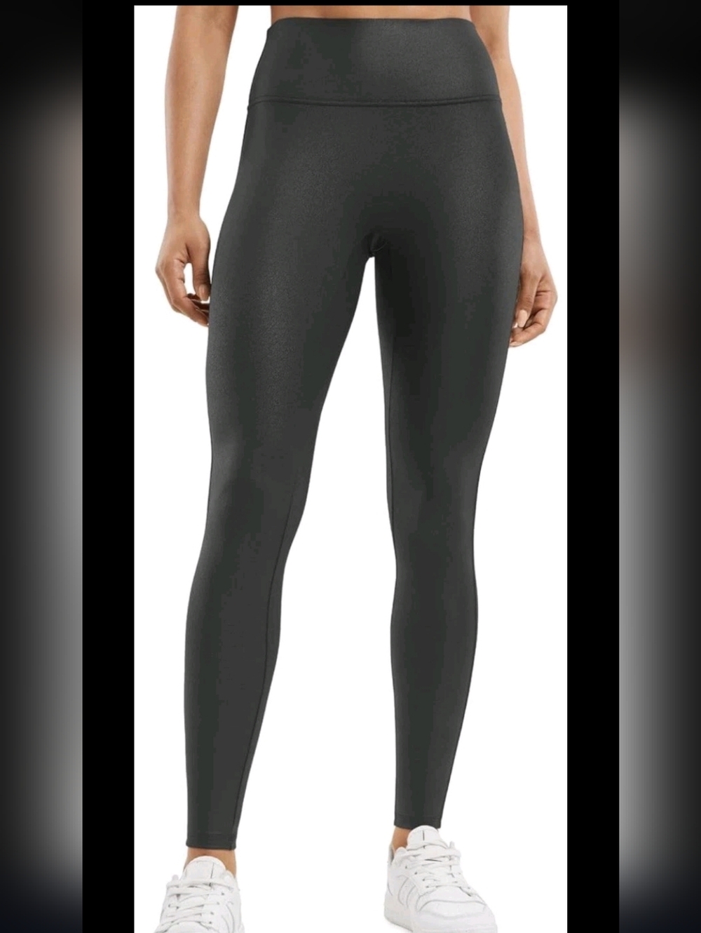 CRZ Yoga No Front Seam Faux Leather Leggings